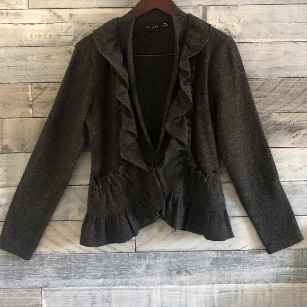 TRIBAL Wool Cardigan Sweater